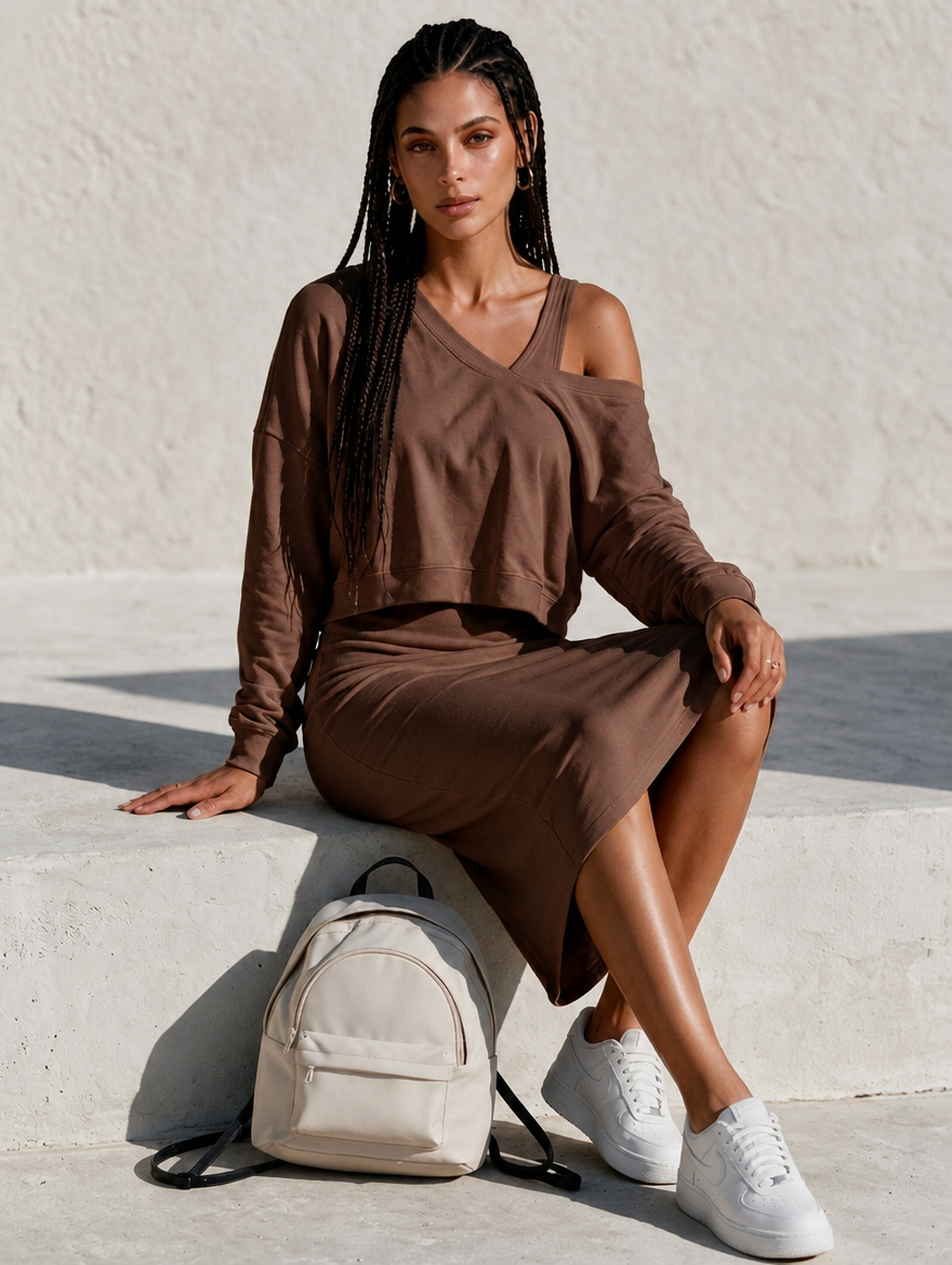 VECCHIO conjunto santorini coffee brown