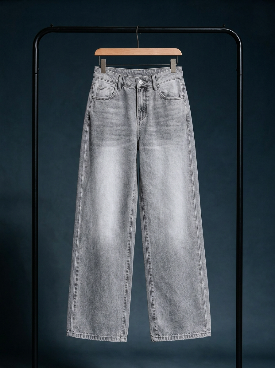 VECCHIO pantalon wide-leg capri light gray percha