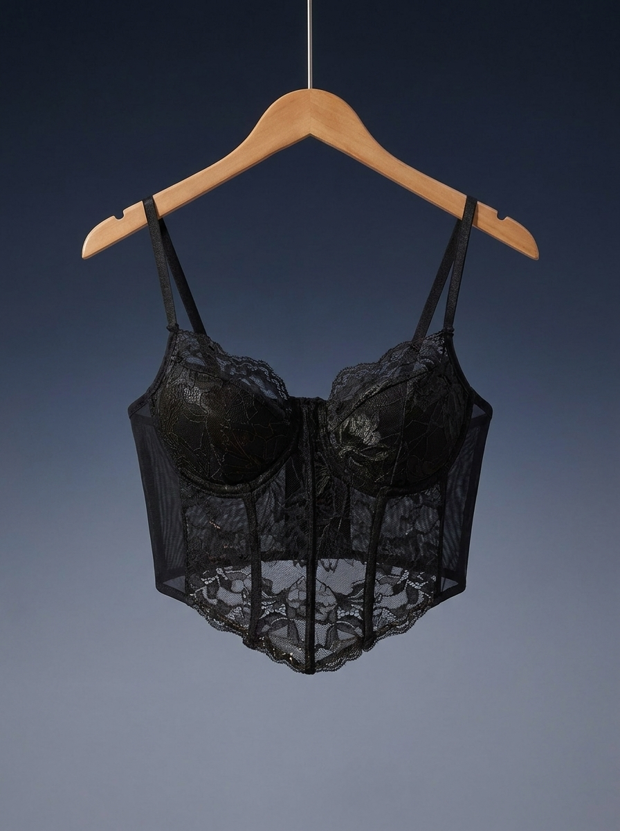 Corsé de Encaje Amalfi™ negro - percha