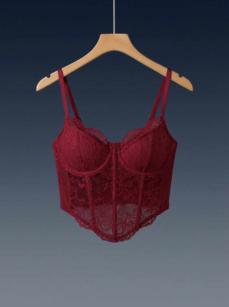 Corsé de Encaje Amalfi™ Claret - percha